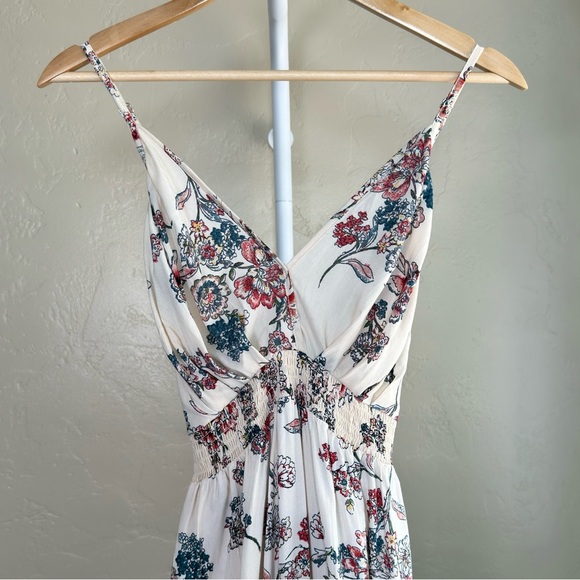 Romantic Gypsy Dresses & Skirts - Romantic Gypsy Floral Maxi Dress Size Large in Cream Flowy Boho